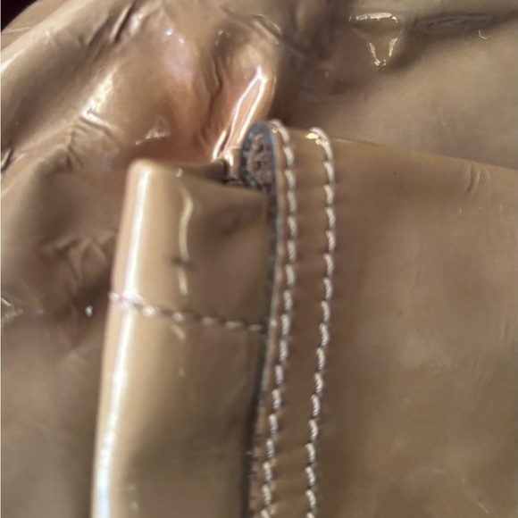 Brunello Cucinelli convertible taupe patent & suede backpack